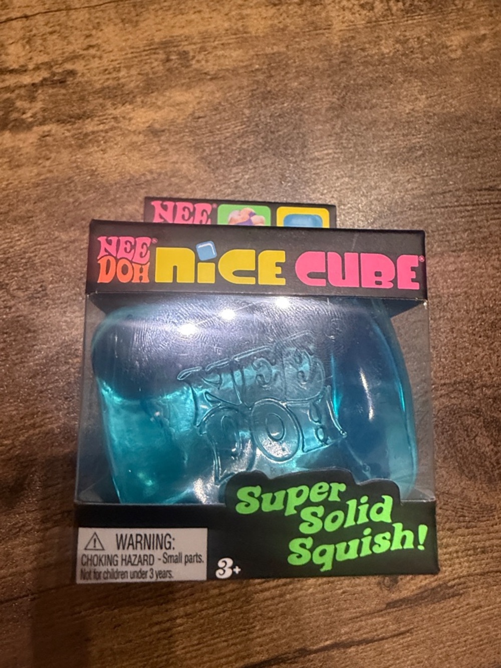 Nee Doh Nice Cube Super Solid Squish - Blue medium size